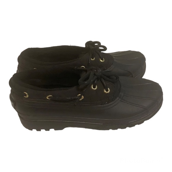 Sperry Top Sider Duck Shoes Womens Size 8.5 Black Rubber Soles - Picture 7 of 8